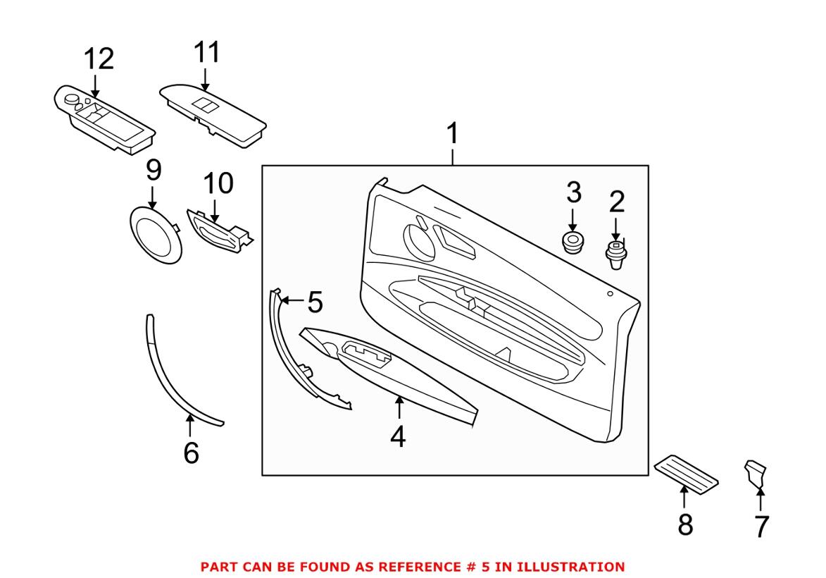 BMW Interior Door Pull Handle = Front Driver Side 51416975351